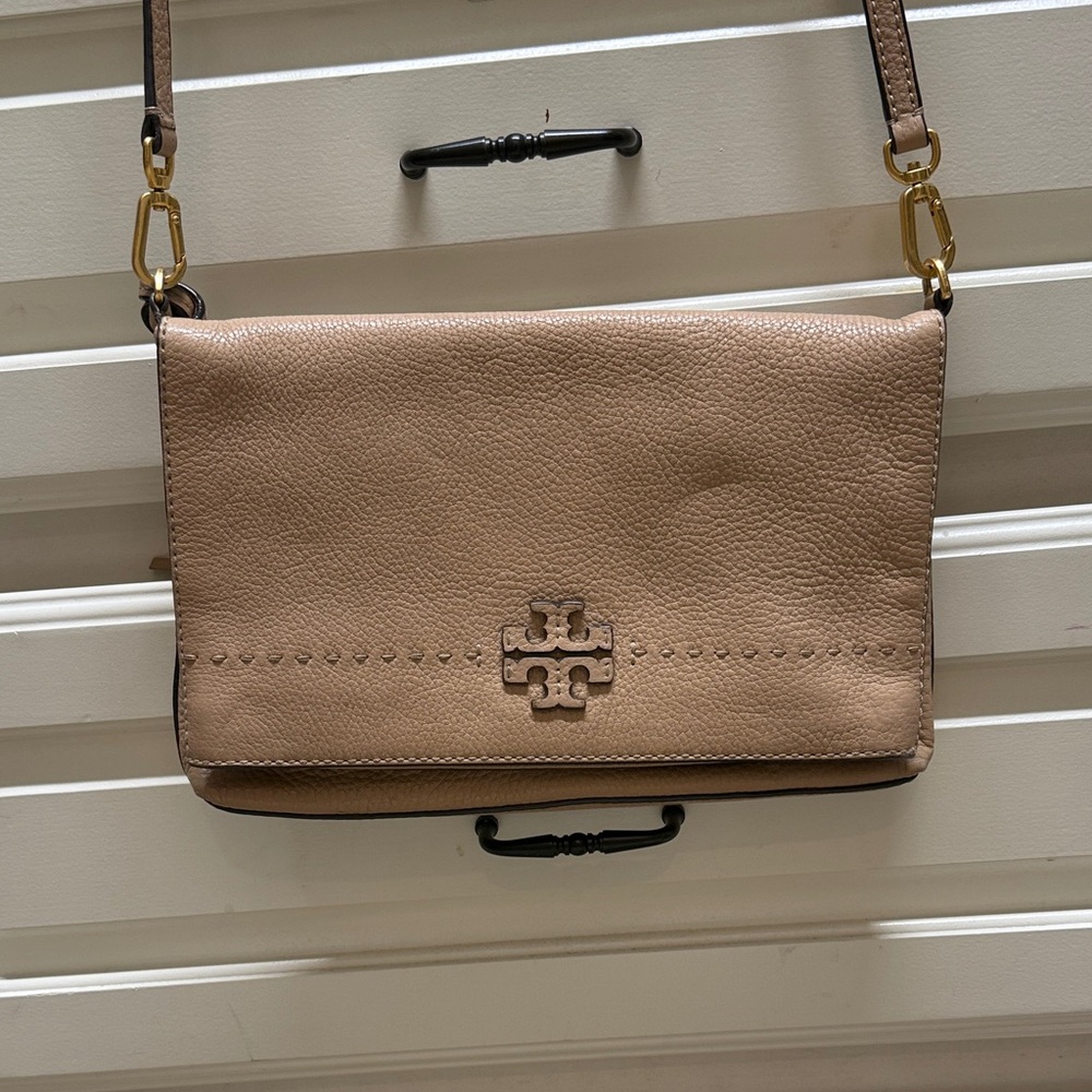Tory Burch Beige Leather Crossbody Bag